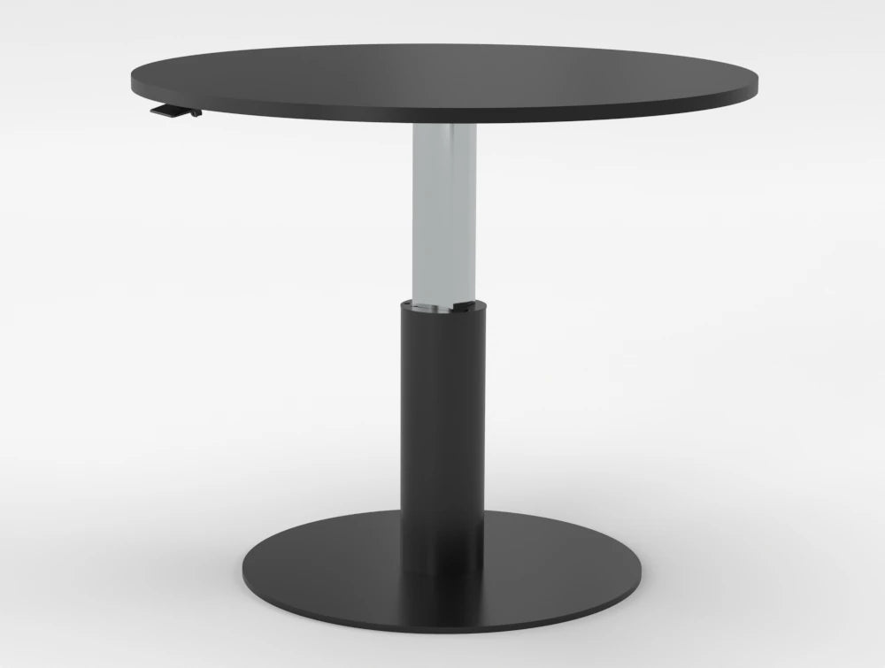 Mara Follow Round Adjustable Table 299K Black Top Black Frame 1000Mm