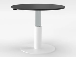 Mara Follow Round Adjustable Table 299K Black Top White Frame 1000Mm