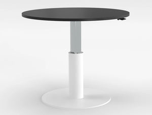 Mara Follow Round Adjustable Table 299K Black Top White Frame 1100Mm