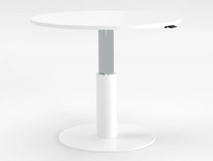 Mara Follow Round Adjustable Table 299K White Top White Frame 1100Mm