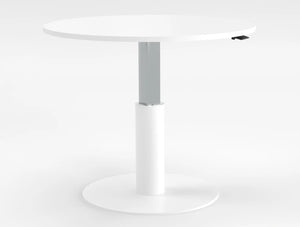 Mara Follow Round Adjustable Table 299K White Top White Frame 900Mm