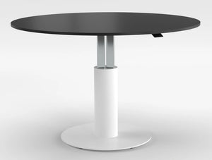 Mara Follow Round Adjustable Table 299M Black Top White Frame 1600Mm