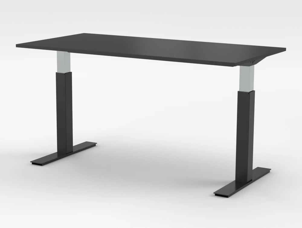 Mara Follow Sit Stand Desk 299F Black Top Black Frame 1800Mm