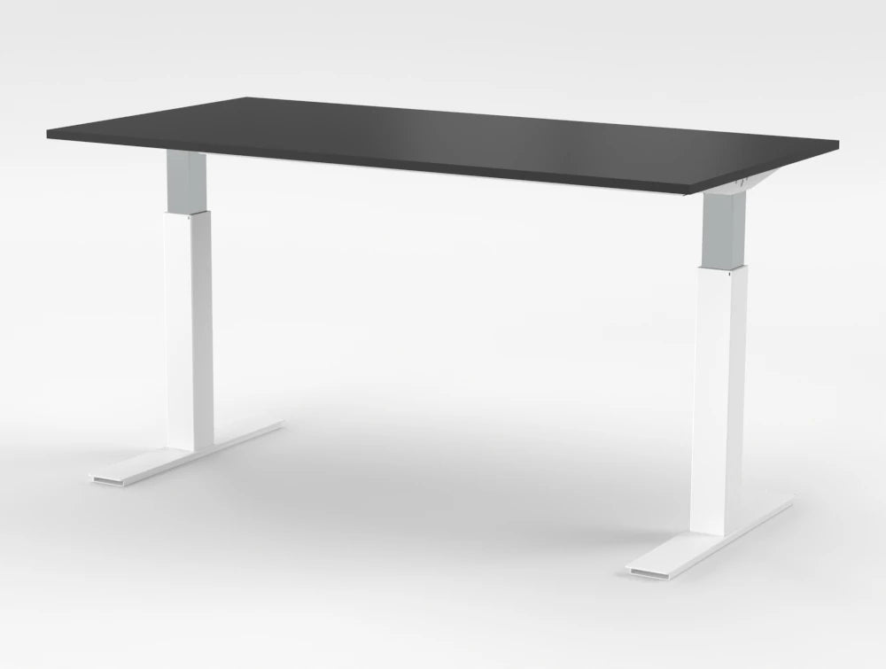 Mara Follow Sit Stand Desk 299F Black Top White Frame 1200Mm