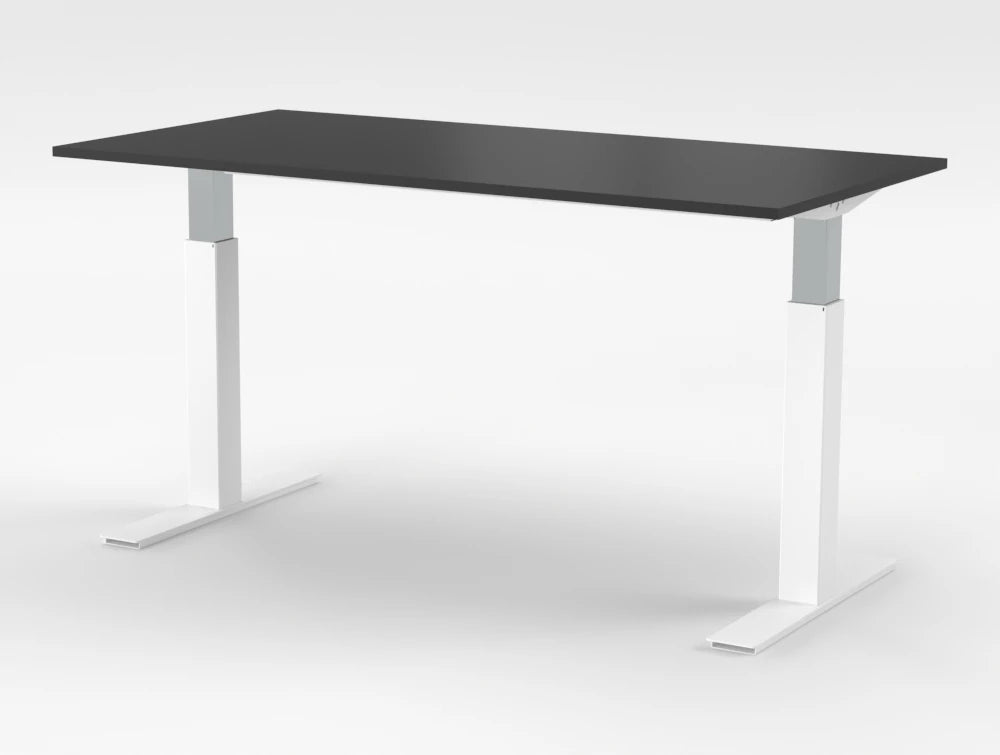 Mara Follow Sit Stand Desk 299F Black Top White Frame 1800Mm