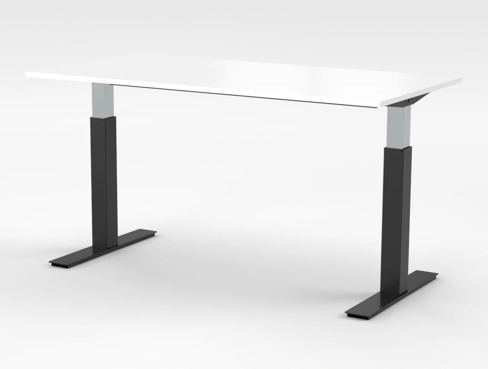 Mara Follow Sit Stand Desk 299F White Top Black Frame 1800Mm