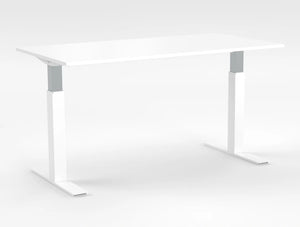 Mara Follow Sit Stand Desk 299F White Top White Frame 1600Mm