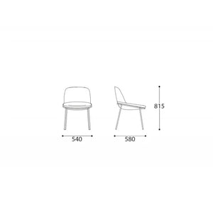 Montecarlo 4 Leg Dining Chair 6 Dimensions