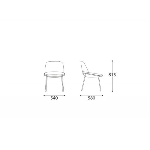 Montecarlo 4 Leg Dining Chair 6 Dimensions