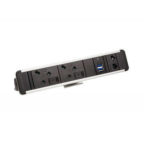 Orion On Desk Power Module With 2X Power, 2X Data And 2X Usb Charge   Black 1606930333