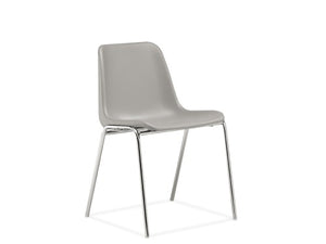 vierra stacking chair grey on chrome frame