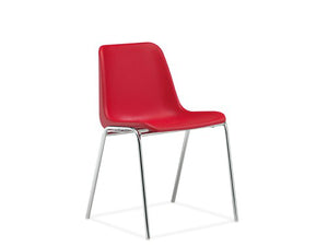 vierra stacking chair red on chrome frame